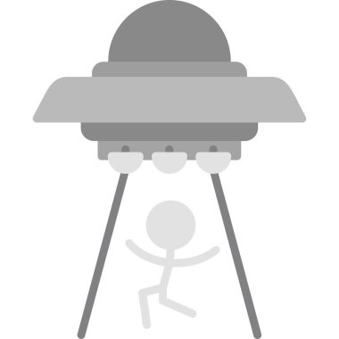 beyaz arkaplanda ufo alanı, illüstrasyon, vektör.