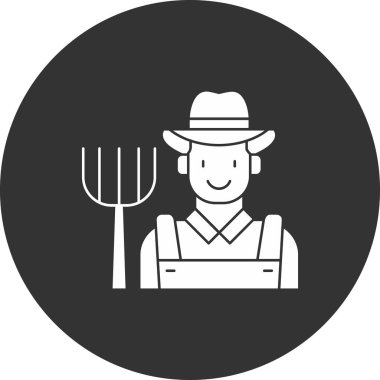 Çiftçi ağ simgesi, vektör illüstrasyonu