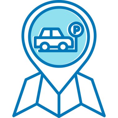 Araba park yeri ikonu. düzenlenebilir çizgi tasarımı