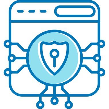 İnternet güvenlik simgesi, basit vektör illüstrasyon tasarımı