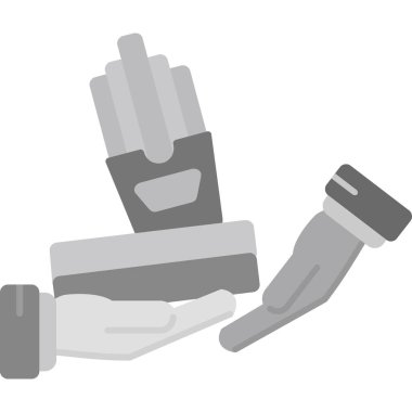 El ele tutuşan boya taşıyıcı ikonu. El fırçası. beyaz arkaplanda izole.