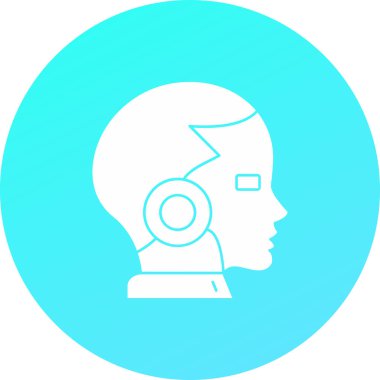 Kulaklık simgesi olan insan kafası, vektör illüstrasyonu