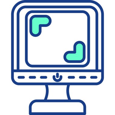 Ekran izleyici simgesini doldurulmuş - çizgi biçimi ile izle