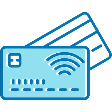 Wi-Fi sembollü kredi kartı ve kredi kartı çizimi