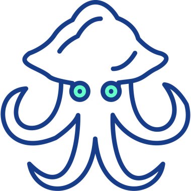 Ahtapot. Web simgesi basit illüstrasyon