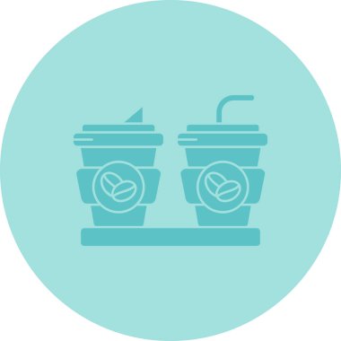 Kahve ve çay ikonunun vektör illüstrasyonu