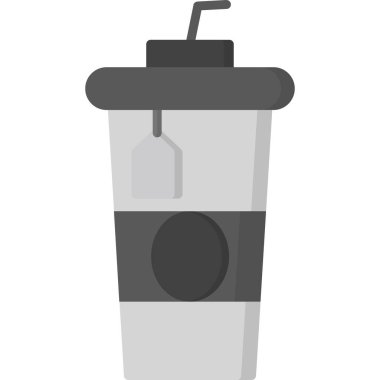 Kahve kupası simgesi, düz stil