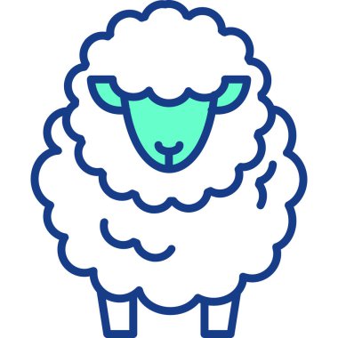 Koyun simgesi, vektör illüstrasyonu