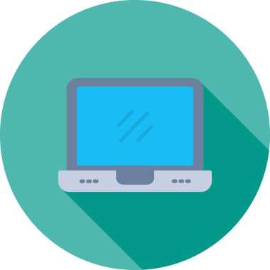 Laptop Düz Vektör Simgesi