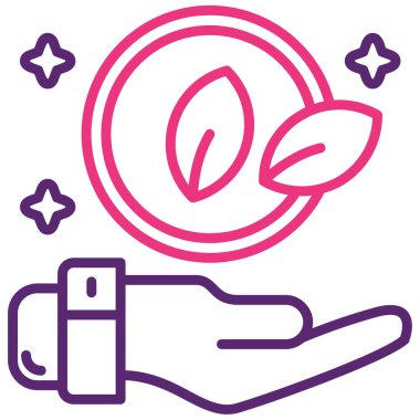 Bir yaprak simgesinin vektör illüstrasyonu