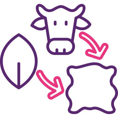 hayvan ineği simgesi, vektör illüstrasyonu