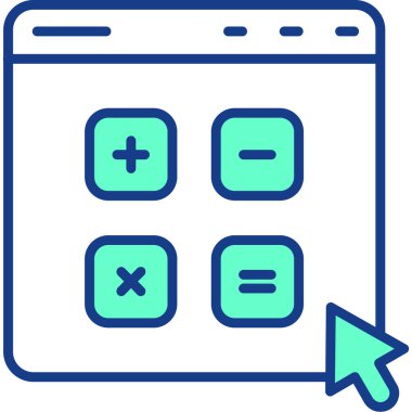 Hesap makinesi. Web simgesi basit illüstrasyon