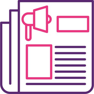 gazete simgesi, vektör illüstrasyonu