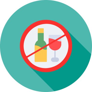 İçki yassı simgesi yok, vektör illüstrasyonu