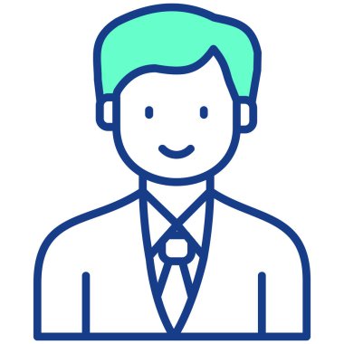 İşletme yöneticisi simgesi. taslak iş yöneticisi vektör rengi düz izole