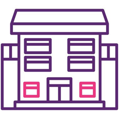 Bina. Web simgesi basit illüstrasyon