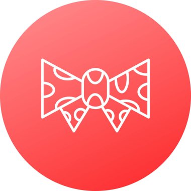 Beyaz arkaplanda kırmızı papyon simgesi izole edildi. Vektör İllüstrasyonu