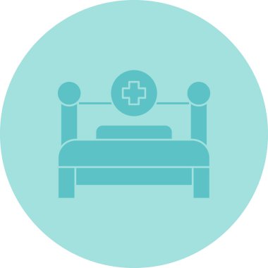 Tek bir yatak simgesinin vektör illüstrasyonu