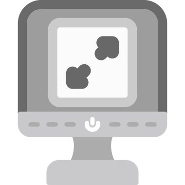 Monitör. Web simgesi basit illüstrasyon