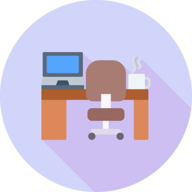 Ofis. Web simgesi vektör illüstrasyonu