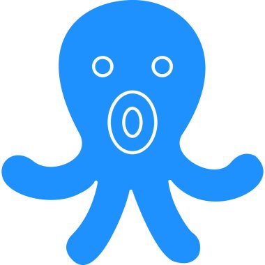 Mavi ahtapot çizgi filminin vektör çizimi