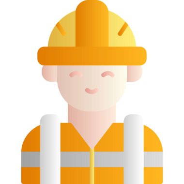 Güvenlik miğferi tasarımı olan inşaat işçisi avatarı