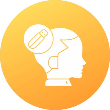 Kafası olan bir kadının vektör çizimi