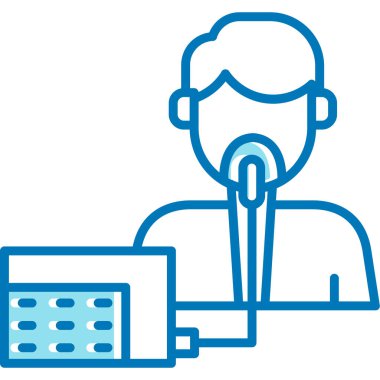 Kulaklıklı mikrofon. Basit resimleme