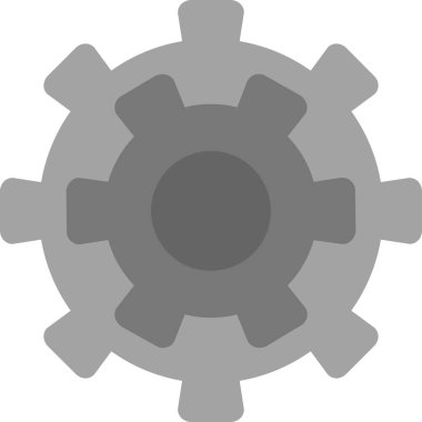 dişli vektör simgesi. biçim iki renkli düz sembol, gri ve gri renkler, yuvarlak açılar, gümüş arkaplan