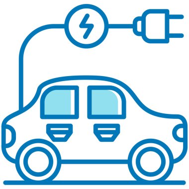 Elektrikli araba ikonu. Basit tasarım. vektör illüstrasyonu
