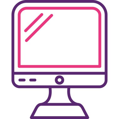 Bilgisayar ekranı. Web simgesi basit illüstrasyon