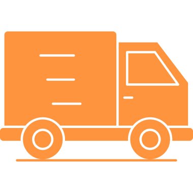 dağıtım van vektörü ince çizgi simgesi