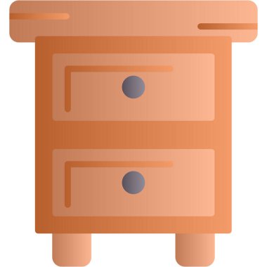 Ahşap dolap. Web simgesi basit illüstrasyon