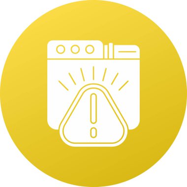 Uzun gölgeli beyaz çizgi elektrikli makine simgesi. Sarı daire düğmesi. vektör illüstrasyonu