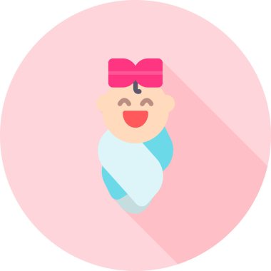 Bebek kız düz simgesi