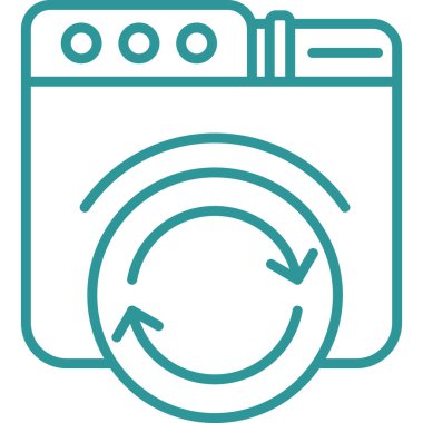 çamaşır makinesi simgesi vektör ince çizgi simgesi