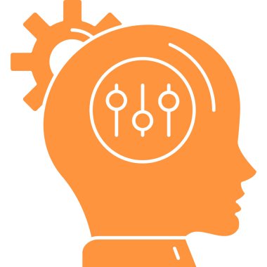 Beyin fikri baş simgesi ana hat biçiminde