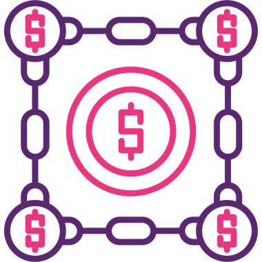 Dolar. Web simgesi basit illüstrasyon