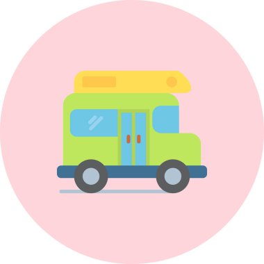 karavan web simgesi vektör illüstrasyonu