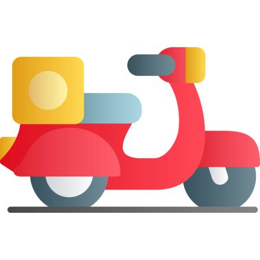 Scooter bisiklet simgesi, düz stil vektör illüstrasyonu