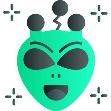 Kötü uzaylı simgesi, basit vektör çizimi