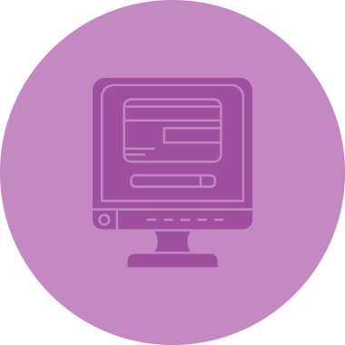 Bilgisayar. Web simgesi basit illüstrasyon