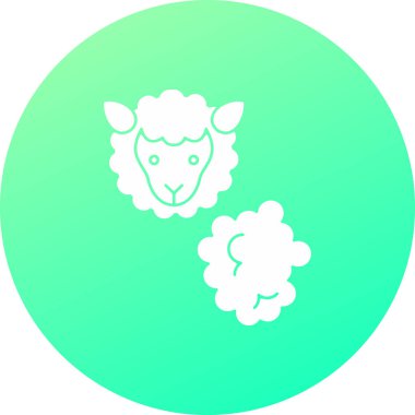 Koyun simgesi, vektör illüstrasyonu