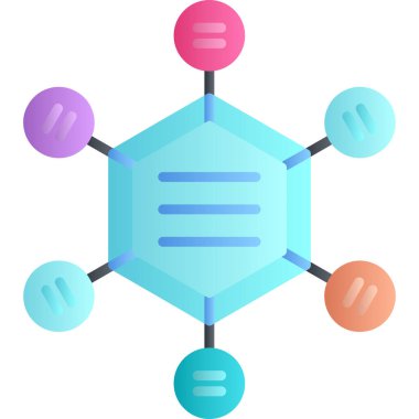 atom molekülü bilim simgesi