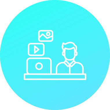 Mikrofonlu bir dizüstü bilgisayarın vektör çizimi