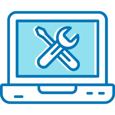 bilgisayar ve tamir araçları simgesi