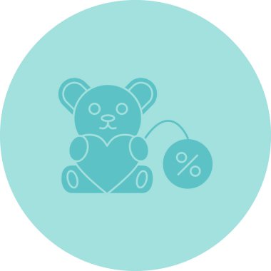 Ayı oyuncağı. Web simgesi vektör illüstrasyonu