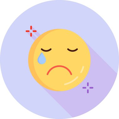 Ağlayan emoji simgesi simgesi dosya ana hatları biçiminde