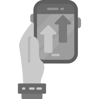 el simgesi olan akıllı telefon, düz stil