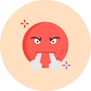 kırmızı gözlü ve beyaz arka planlı kızgın emoji